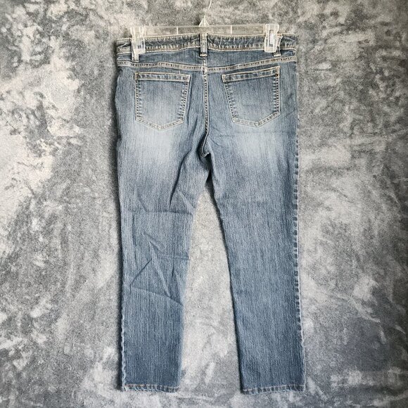 LEVEL EIGHT WOMENS JUNIOR DENIM STRAIGHT JEANS SIZE 11 34x26 LOW RISE BLUE EUC - Picture 4 of 10